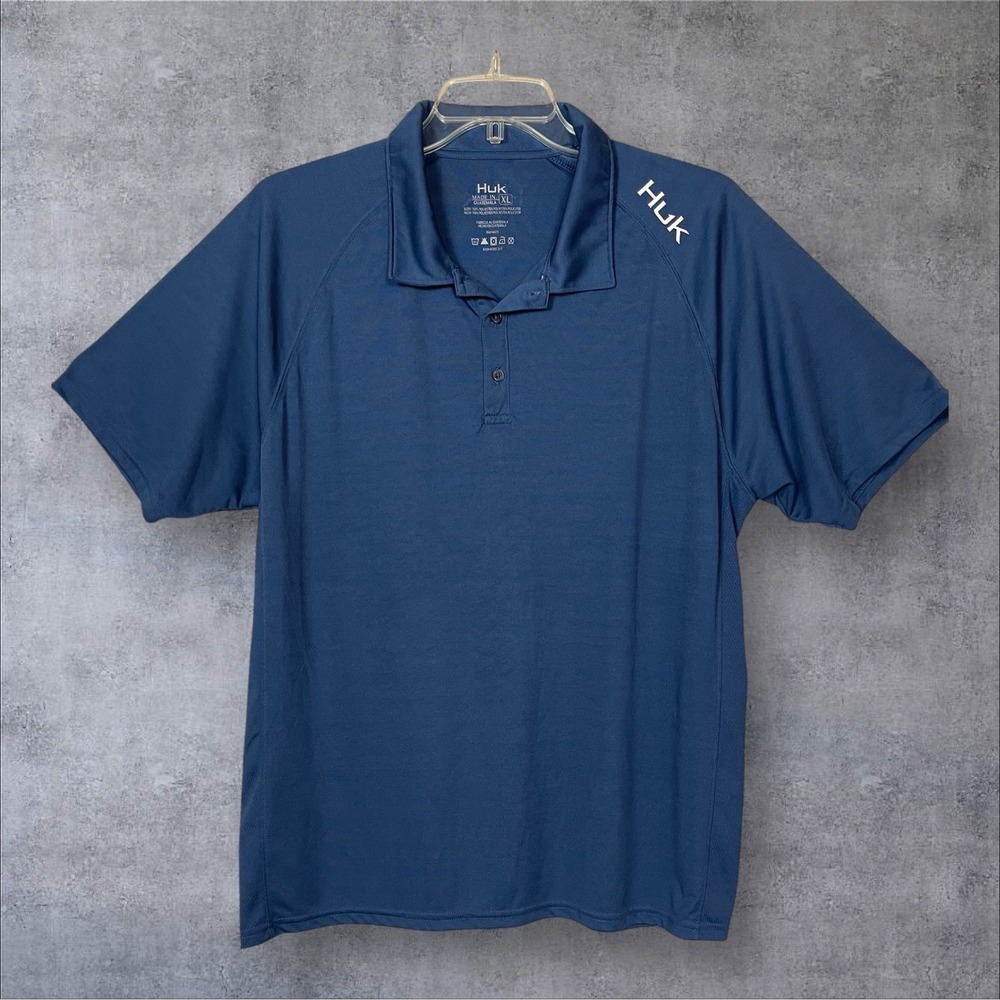 HUK LoPro Performance Polo Shirt Mens XL Short Sleeve Pull Over Fishing Coastal
